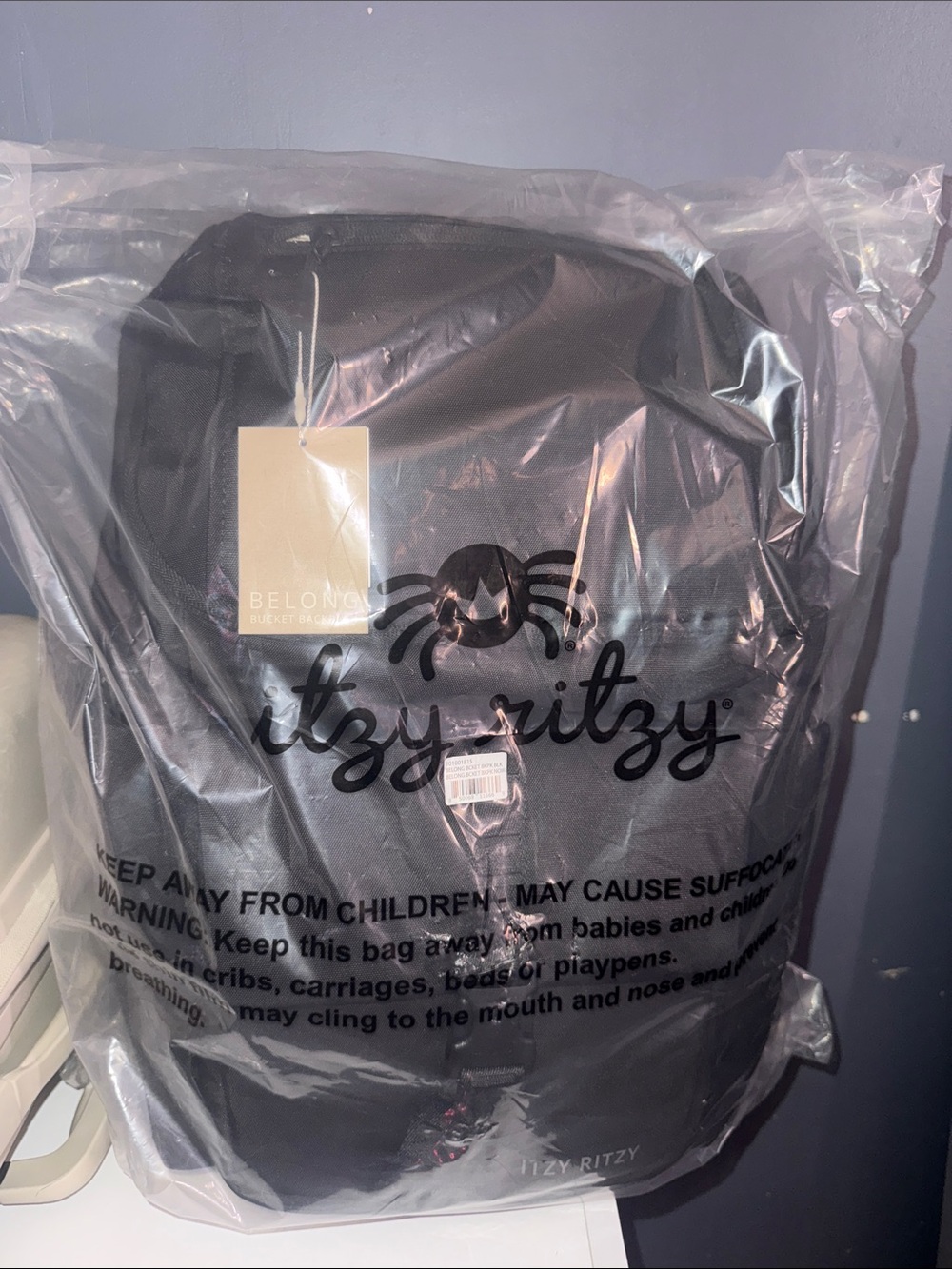 Itzy Ritzy Black Belong Bucket Backpack